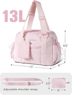 Small Gym Bag for Women - Puffer Duffle Weekender Work Duffel Carry on Overnight Nurse Dance Yoga Workout Tote Bag with Yoga Mat Holder Wet Compartment Coin Purse BPA-Free
