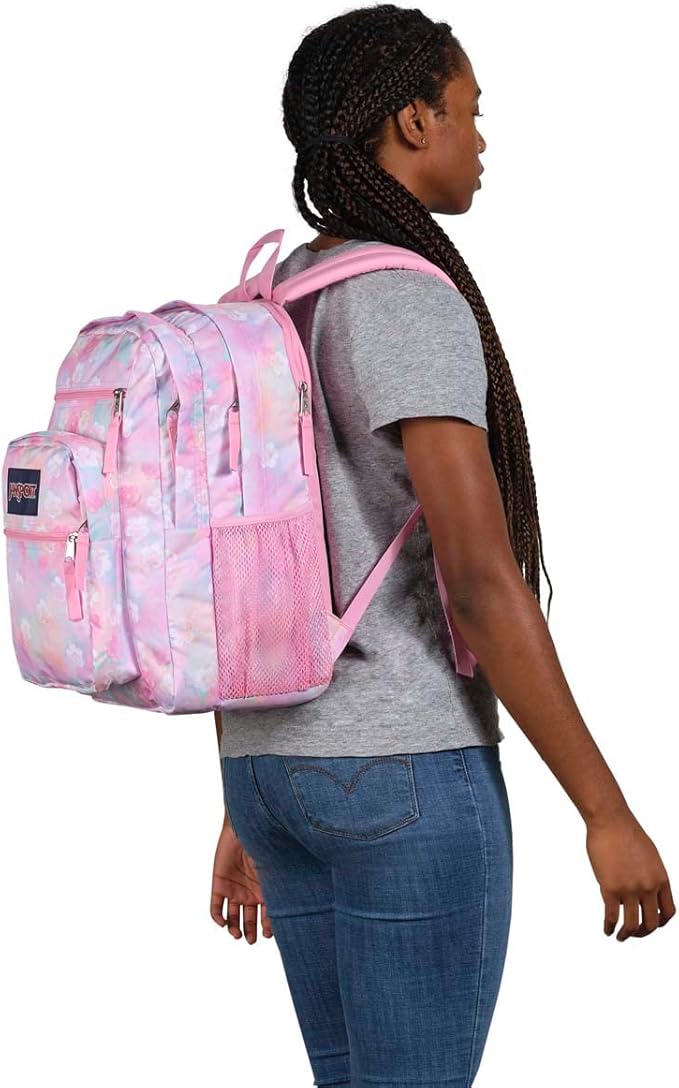 JanSport Laptop Backpack - Computer Bag with 2 Compartments, Ergonomic Shoulder Straps, 15” Laptop Sleeve, Haul Handle - Book Rucksack - Neon Daisy | 2 Compartments
