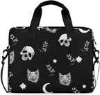 Skull Cat Moon Laptop Case 15.6 inch Computer Bag Waterproof Laptop Briefcase Laptop Bag for Women & Men