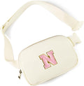 Gitus Personalized Gifts Birthday Gifts for Girls Fanny Pack Cross Body Bags with Initial Letter Preppy Stuff Gifts for Her Girlfriend Wife Sister Friends Mom (Ivory-N)