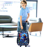 HPJGD Boys Suitcase, Kids Water Resistant Rolling Luggage, Motorcycle Travel Carry on for Elementary Preschool Toddler