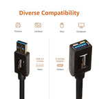 Amazon Basics USB 3.0 Extension Cable, A-Male to A-Female, 4.8Gbps High-Speed, Gold-Plated Connectors, 6.5 Foot, Black
