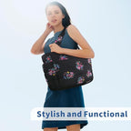 TOPDesign Puffer Tote Bag for Women, Lightweight Puffy Handbag with Compartments, Quilted Shoulder Bag for Work, Travel, Gym