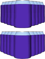 PartyPrints 25 Pack Purple Blank Can Cooler Sleeves, Customizable Bulk Insulated Foam for Beer, Collapsible Plain Drink Holder, Cold Soda Insulator, 12oz Regular, 16oz Tall Cans