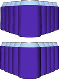 PartyPrints 100 Pack Purple Blank Can Cooler Sleeves, Customizable Bulk Insulated Foam for Beer, Collapsible Plain Drink Holder, Cold Soda Insulator, 12oz Regular, 16oz Tall Cans