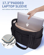 Wandering Nature Puffer Tote Bag with Cup Holder & Laptop Compartment & Trolley Sleeve for Travel, Work, Nurse, Women