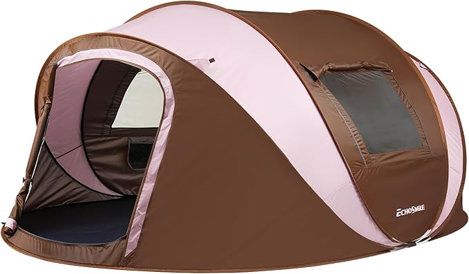 EchoSmile Pop Up Camping Tent, 2/4/6 Person Easy Setup Tent, Water Resistant Dome, Portable with Carry Bag