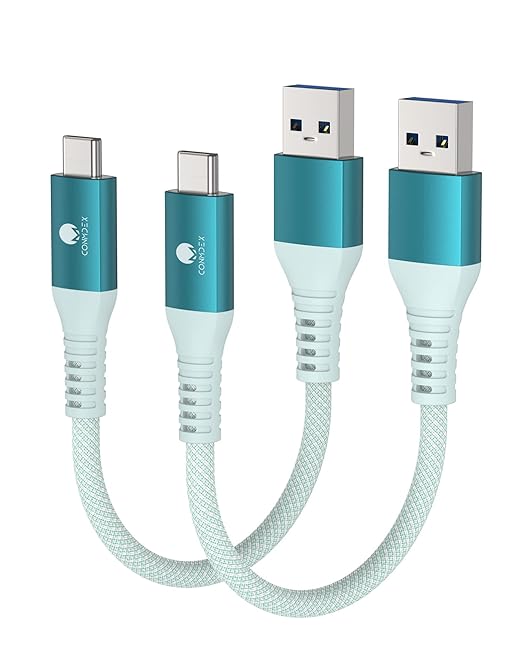 CONMDEX USB to USB C Cable [2ft, 2-Pack] 10Gbps USB 3.1 Gen 2 Android Auto CarPlay Data Transfer Type C Charger Cord, Fast Charging USB C Cable for iPhone 17 16 Plus Pro Max Samsung Galaxy S25, Green