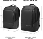 NOMATIC 20L Travel Pack - Mens Travel Backpack - Expandable to 30L - Water Resistant Daypack - TSA-Ready - Lightweight Business Traveling Backpack for Men - 16" Laptop Compartment