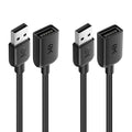 Cable Matters 2-Pack Long USB Extension Cable - 10ft, Male to Female USB Extender Cable, USB2.0 Extension Cord, 480Mbps, Black