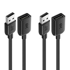 Cable Matters 2-Pack Long USB Extension Cable - 10ft, Male to Female USB Extender Cable, USB2.0 Extension Cord, 480Mbps, Black