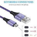 Micro USB Cable, [4Pack/3Ft] Android USB Male to Micro B Charger Cord, Fast Charging Speed Data Wire Nylon Colored Braided Powerline Cable for Samsung Galaxy S7 S6 J7 J3 J8 A01 Kindle Fire Droid