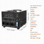 VEVOR Voltage Converter Transformer, 5000W, Heavy Duty Step Up/Down Transformer, Convert from 110 Volt to 220 Volt and from 220 Volt to 110 Volt, with US Outlet EU Outlet 5V USB Port, CE Certified