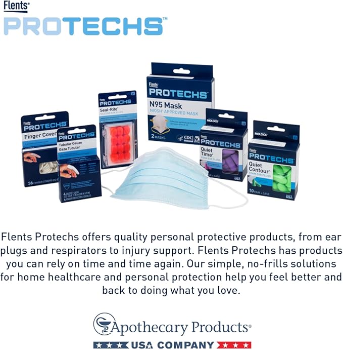 Flents Protechs Reusable Super Sleep Ear Plugs, Ideal For Loud Noise, Reduces Pressure And Background Noise, 10 Pairs With Travel Size Case, Easy Use With Comfort Fit, NRR 29, Teal, Made In The USA