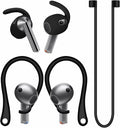 A-Focus Galaxy Buds 3 Anti-Slip Kit Replacement Ear Hooks Sport Ear Tips Non-Slip Silicone Eartips and Covers Gel Wings Ergonomic Design Strap Compatible with Samsung Galaxy Buds 3 Black