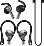A-Focus Galaxy Buds 3 Anti-Slip Kit Replacement Ear Hooks Sport Ear Tips Non-Slip Silicone Eartips and Covers Gel Wings Ergonomic Design Strap Compatible with Samsung Galaxy Buds 3 Black