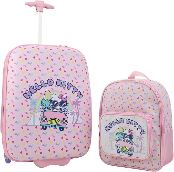 Bioworld Hello Kitty Beach Trip 2-Pack Luggage Set