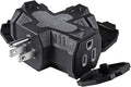 3 Outlet Indoor Outdoor Wall Adapter, ETL Listed 3-Prong Grounded Outlet Splitter, Weatherproof Heavy Duty Multi Outlet Power Plug Extender with Protective Cover, Black (1 Pack)