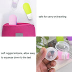 Mziart Travel Bottles for Toiletries, 2.7oz Silicone Travel Size Containers, 3 Pack TSA Approved Leak-Proof Reusable Squeezable Refillable Shampoo and Conditioner Bottles (Pink, Purple, Green)