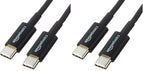 Amazon Basics USB-C to USB-C 2.0 Fast Charging Cable, 480Mbps Data Transfer Speed, USB-IF Certified, for Apple iPhone 16/15, iPad, Samsung Galaxy, Tablets, Laptops, 6 Foot, Black (Pack of 2)
