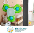 LiKee Strong Suction Cup Fidget Rotating Sensory Bath Toys for Baby Christmas Stocking Stuffers, Airplane Car Travel Table & Window Toys for Toddler Boys and Girls, 10+ Months