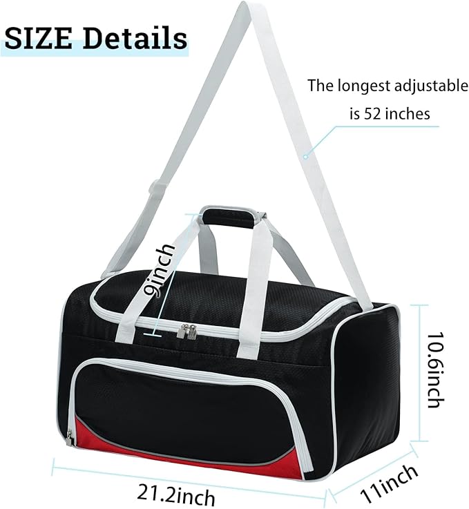 Uarition Gym Duffle Bag for Men - 55L Black Large Duffel Bags for Sports, Workout, Traveling, Durable Heavy Duty Duffel Gear Bag