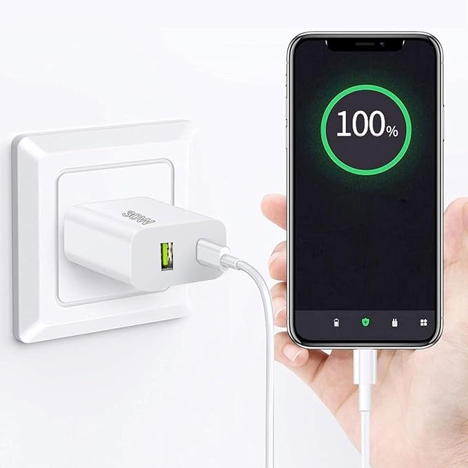 2 Pack 30W USB C Charger Block, Dual Port Type C Wall Charger Fast Charging Power Adapter Cube for iPhone 14/14 Pro/14 Pro Max/14 Plus/13/12/11, XS/XR/X, iPad, Samsung, More
