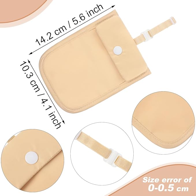 2 Pieces Travel Bra Wallet for Women Hidden Bra Wallet Pickpocket Proof Under Clothes Money Belt Pouch Secret for Passport Money Valuables(4 x 5.4 Inch,Nude, White)