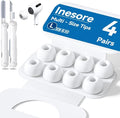 4 Pairs Replacement Ear Tips for AirPods Pro 2nd/1st Generation with Portable Storage Box & Cleaner Pen,Noise Reduction Holewith & Built-in dust Guard Screen,Silicone EarTips(White-L/Size)