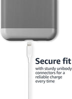 Amazon Basics 2-Pack Apple MFi Certified USB-A to Lightning Cable, Fast Charging, Data Sync, High Speed Transfer, Sturdy Design for iPhone 14 13 12 11 X Xs Pro, Pro Max, Plus, iPad, 6 Foot, White
