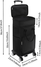 Shopping Trolley with Wheels Collapsible Shopping Cart Utility Dolly Luggage Cart with Telescopic Drawbar, 55.12 Lbs Load-Bearing, for Shopping, Camping, Travel (Black)