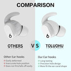 [5 Pairs] for Beats Studio Buds Ear Hooks, Soft Silicone Sport Anti Slip Studio Buds Ear Covers Compatible with Beats Studio Buds Earbuds 2021 [NOT Fit in Case] - White