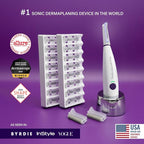 Michael Todd Beauty Sonicsmooth Pro+ Dermaplane Razor for Women Face + Eyebrow Trimmer Dermaplaning System w/LED Light Peach Fuzz Remover -16 Dermaplaning Blades & 2 Microsmooth Exfoliation Tips
