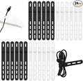 Donruby 24Pcs Silicone Cable Ties - Reusable & Washable with Locking Buckles, Adjustable Fastening Cable Management Straps, Multi-Purpose High Elasticity Cord Organizer (Black & White)