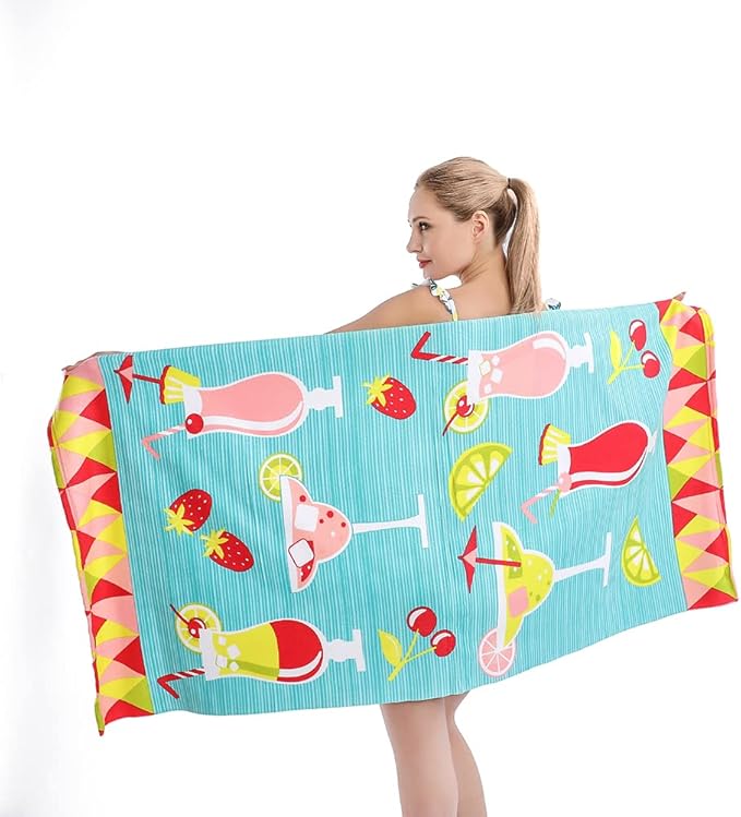 Beach Towel Microfiber Beach Towels Sand Free Quick Dry Lightweight Cute Fruit Travel Towels 30×60 inch Beach Towels for Kids Women Men Pool Swim Beach Essentials Accessories