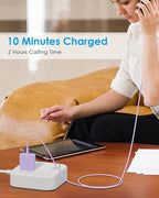AISNI Fast Charger Block for iPhone 14 13 12 with 10 Foot Fast Charging Cable,MFi-Certified, 20W PD USB C i-Phone Charger 10 ft Compatible with iP14 Plus/14/13/12/11 Pro Max/XSMax (2-Pack Purple)