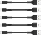 4 Inches USB C Cord Short, 5 Pack Durable USB A to USB Type C Fast Charging Cable for Charging Stations Compatible with Samsung Galaxy Note 10 20 S10 S22 Ultra LG V30 V40