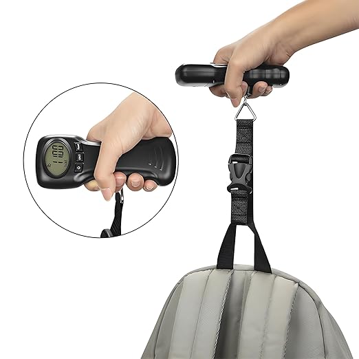 Luggage Weight Scale, 50kg/110lb Portable Travel Hanging Luggage Scales for Suitcases, Electronic Weight, LCD Digital Display, Ergonomic Anti-Slip Handle, Auto Lock Feature