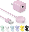 Fast Charger for Apple Watch Charger, Magnetic iWatch Charger to USB A Cable 3.3FT with USB A Wall Plug Adapter for Apple iWatch Series Ultra/10/9/8/7/6/SE/5/4/3/2 (Pink)