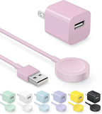 Fast Charger for Apple Watch Charger, Magnetic iWatch Charger to USB A Cable 3.3FT with USB A Wall Plug Adapter for Apple iWatch Series Ultra/10/9/8/7/6/SE/5/4/3/2 (Pink)