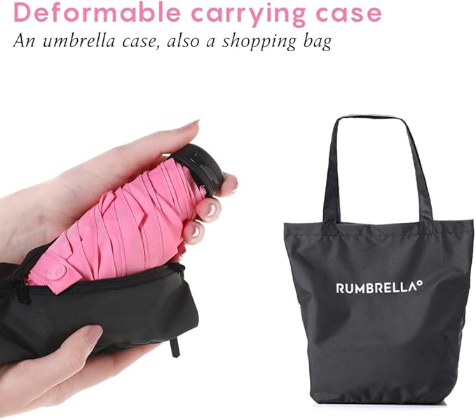 RUMBRELLA Mini Teflon Purse Umbrella With 99% UV Protection for Travel