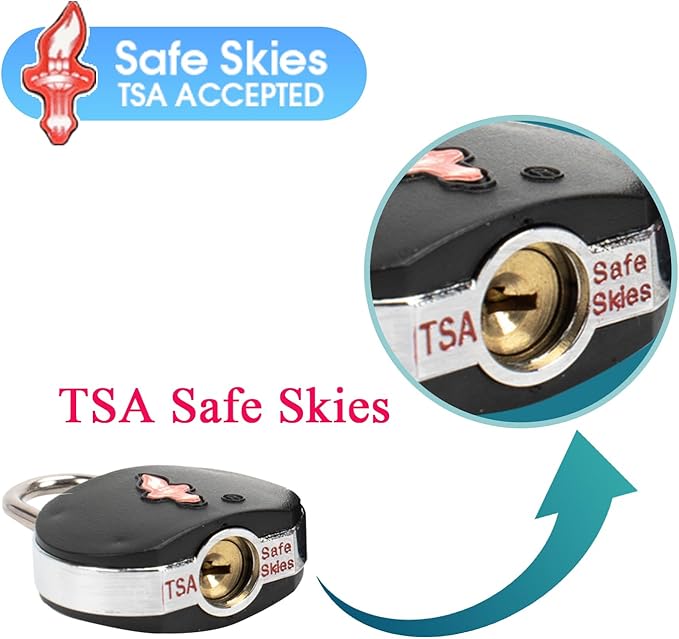 TSA Keyed Luggage Locks (6-Pack) - TSA Approved Lock for Suitcases, Backpacks, Gym Lockers & School Bags | Compact & Durable ABS w/Electroplated Rings