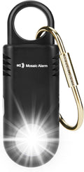 135dB Rechargeable Personal Safety Alarm Built-in Ultra-Bright Flashlight. Non Slip Grip Keychain Emergency SOS Siren for Women, Students, Night Runner. Loud Sound Hiking Bear Alerts with Hook. Black