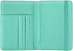 Passport Holder Cover, RFID Travel Wallet Credit Card Holder Green Cute Floral Passport Book Holders for Women with Elastic Band and Golden Metal Decoration, Green Daisy