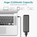 AC Outlet Portable Laptop Power Bank, Universal 116Wh/31200mAh 100W Travel Laptop Charger, External Battery Pack for MacBook, Acer, HP, Samsung, Dell, ASUS, Lenovo, Notebook