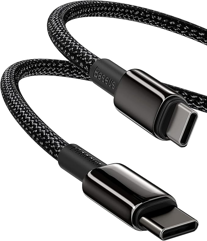 Baseus USB C Cable, 100W PD 5A QC 4.0 Fast Charging USB C to USB C Cable, Zinc Alloy Nylon Braided USB Type C Charger Cable for iPhone 17 16 Pro Plus Pro Max, MacBook, iPad Pro, Samsung S23/S22 (10ft)