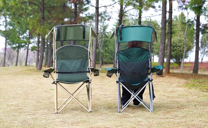 VTOY Portable Camping Chair with Canopy - Folding Chair with Canopy, Durable 600D Oxford Canopy Chair for Camping, Beach, Picnics, Fishing & Sports