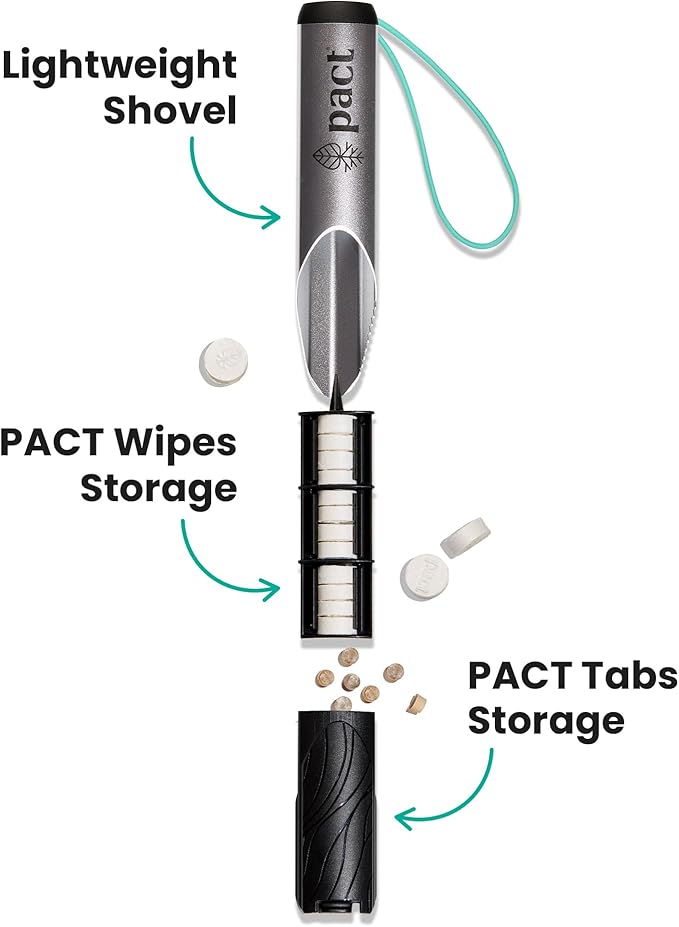 PACT Lite Bathroom Kit - Bathroom Kit for Camping, Backpacking, Backcountry - Ultralight Backpacking Gear