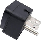 US Travel Plug Adapter EU/UK/AU/in/CN/JP/Asia/Italy/Brazil to USA (Type B), 3 Prong Grounded USA Wall Plug, International Mini Travel Adapter and Converter, Wall Outlet Power Charger Converter Black