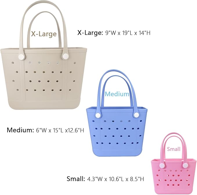 Lightweight Extra large Rubber Beach Bag Small mini Tote Bag for Gym Waterproof medium Open Handbag for Pool Sports